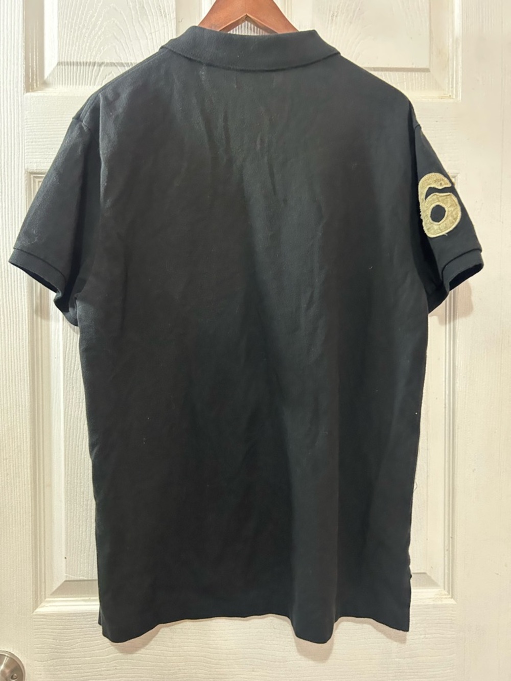 Polo Jeans Co. Ralph Lauren Men’s Large Black Pique Polo Shirt Embroidered RL 67 - Picture 2 of 8
